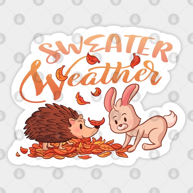 Autumn animals sweather weather Sticker by ArtStyleAlice